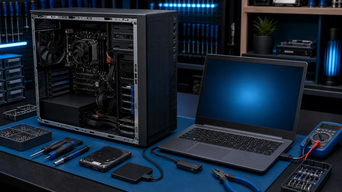 HP-style laptop and desktop repair in Helsinki without logos