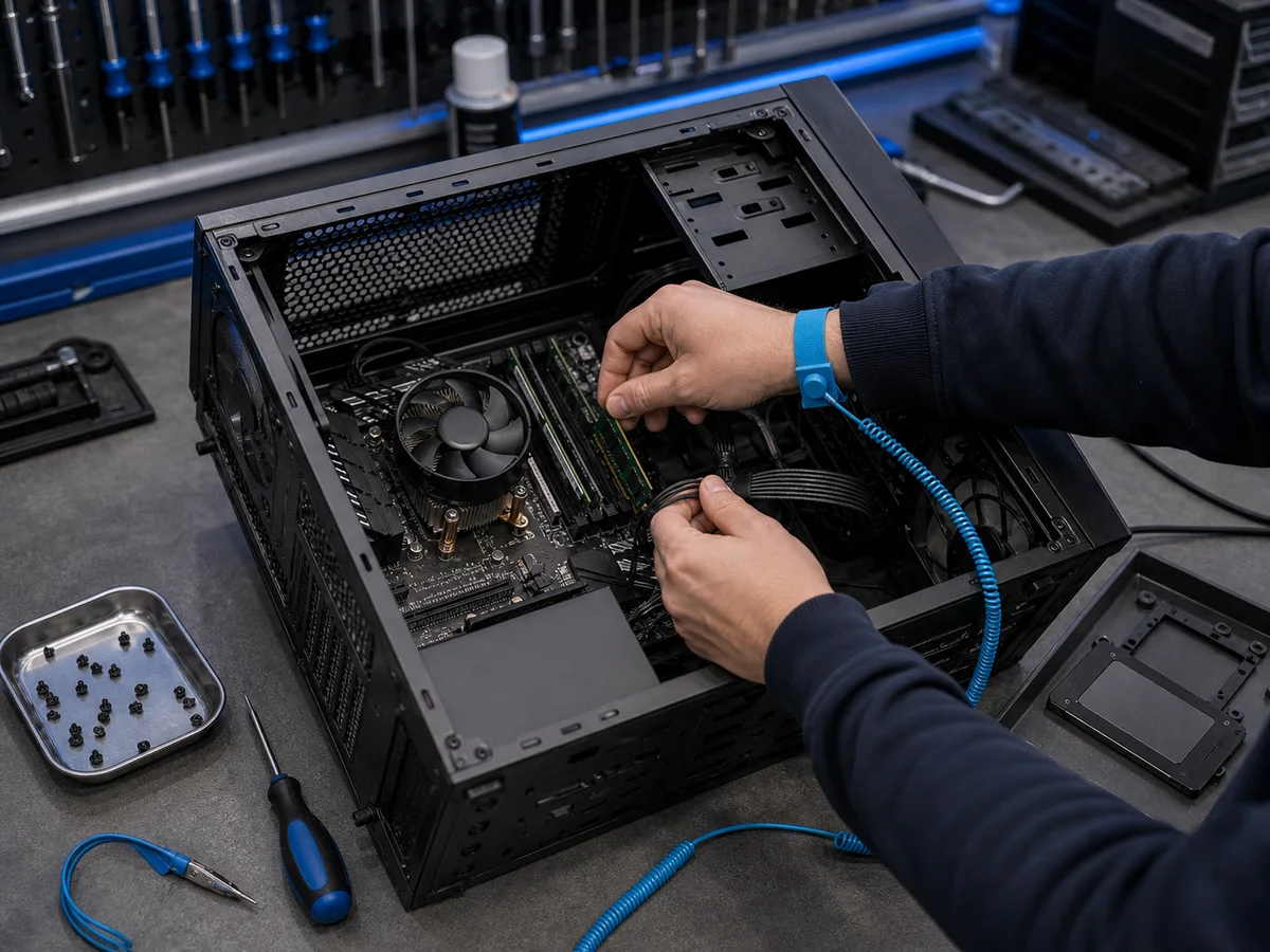 Installing computer components inside a desktop PC