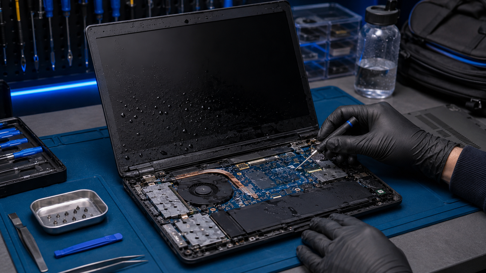 water in laptop