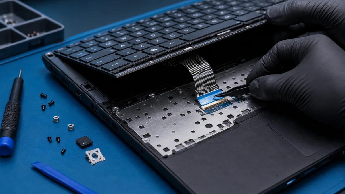 Laptop keyboard replacement and connection check