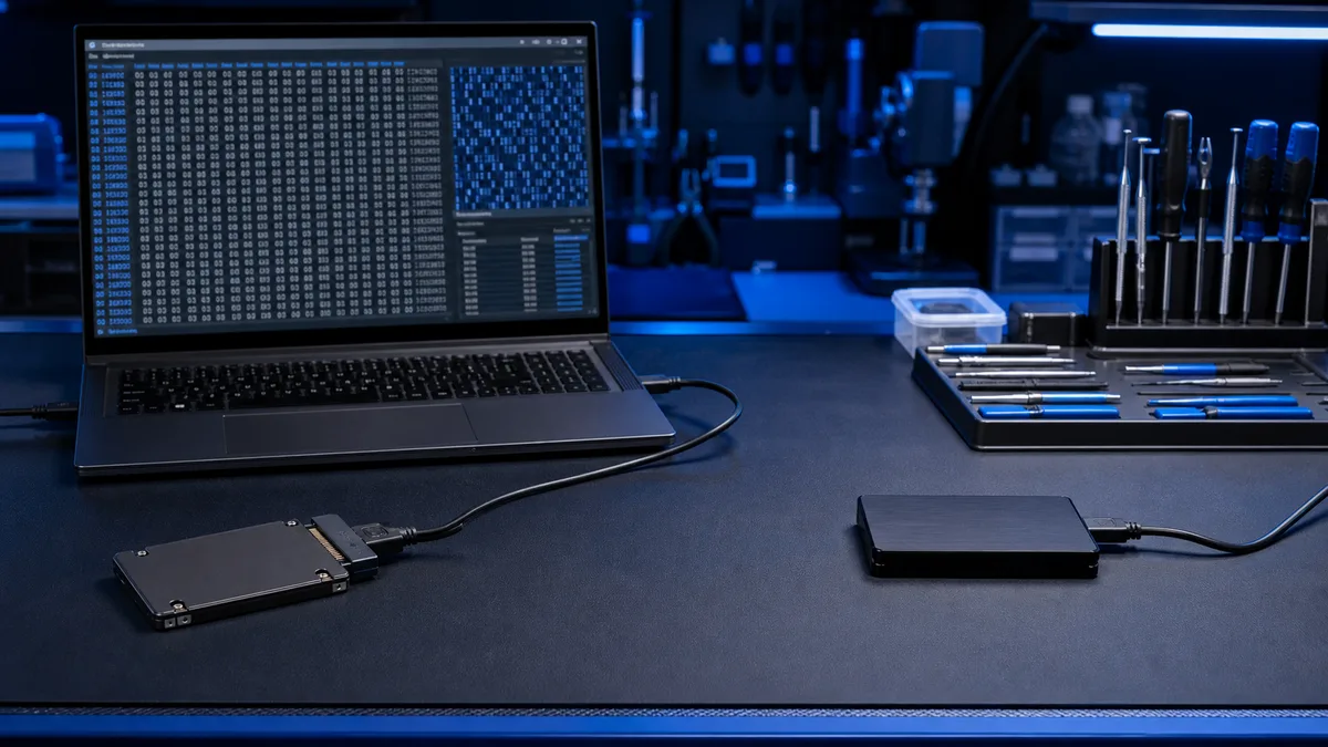 source drive and separate destination drive for data recovery
