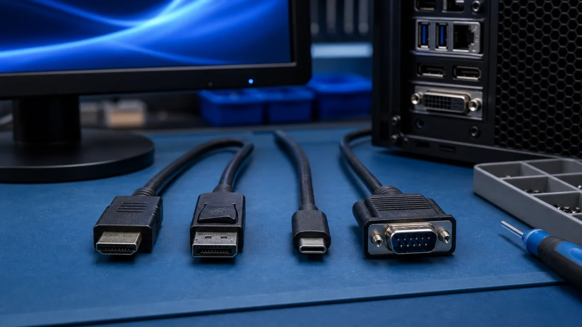 Computer display cables compared for correct connection