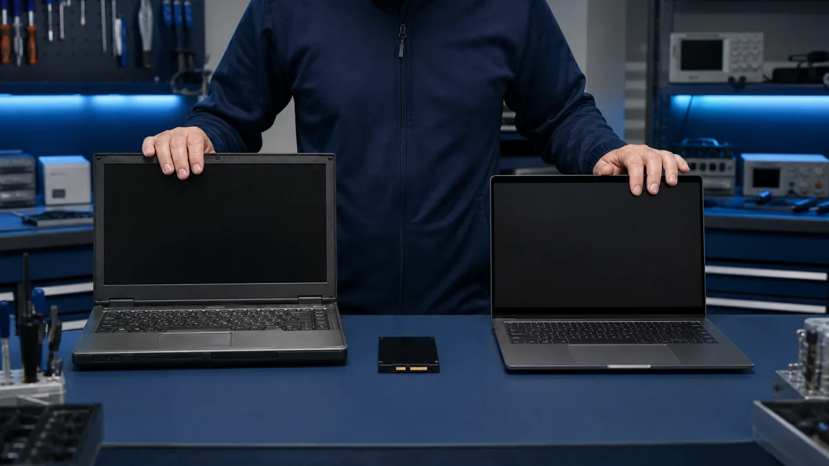 vanhan tietokoneen SSD-päivityksen vertailu